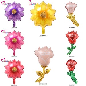 Valentine'S Day Rose Foil <b>Balloons</b> 18 Inches Aluminum Film Flower Shape Party <b>Decoration</b> - Product Image 1