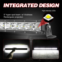 Barre lumineuse de travail LED 20 pouces à faisceau combiné spot et large, 60W, à rangée unique, fixation sur pare-chocs inférieur - Vente chaude