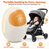 Berceau à bascule professionnel pour bébé, rechargeable, batterie 1800 mAh, avec sons apaisants et bruit blanc, lumière LED respirante, 3 modes de minuterie