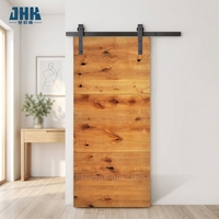 Portes encastrées en bois massif JHK-Flush-14, portes en MDF, prix de gros, designs d'intérieur, porte de grange à un panneau avec verre