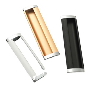 Matte Đen phẳng kéo xử lý phần cứng ẩn cho ngăn kéo cửa ngón tay-chèn nhúng thiết kế cho nhà bếp biệt thự Closet văn phòng - Product Image 1