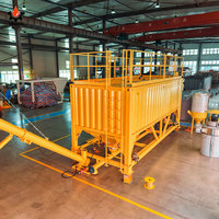 Silo de Cemento Portátil Tipo Contenedor de 30 Toneladas, Horizontal, de Acero, para Almacenamiento de Polvo a Granel