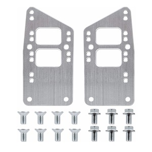Chevrolet LS Engine Mount Adapter <b>Bracket</b> <b>Silver</b> Black Alloy For LS1 LS2 LS3 Motor Swap - Product Image 2
