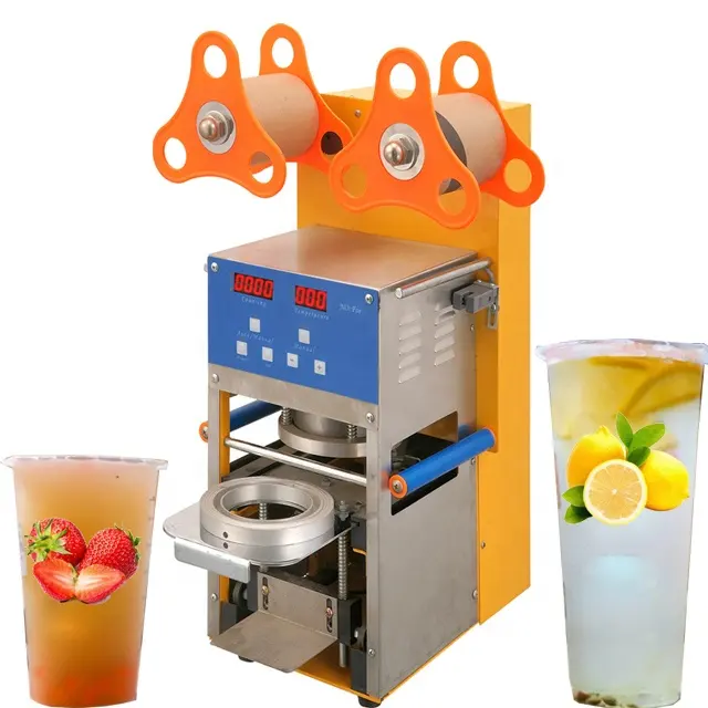 Cup Sealing Machine Kunststoff Joghurt Cup Sealer Saft Bubble Tea Ausrüstung Voll automatische Jelly Boba Milk Tea Cup Versiegelung maschine