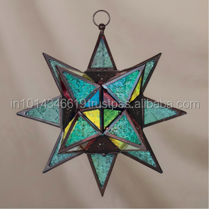 Lampe en verre d'étoile marocaine Design complexe avec appel lumineux - Product Image 1