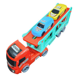 Kids <b>Police</b> Car Transport Trailer <b>Toy</b> <b>Set</b> with Mini Cars Friction Vehicle Play <b>Set</b> - Product Image 1