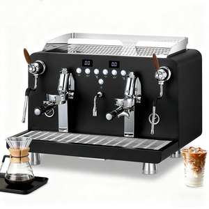 Cafetera Espresso Profesional Semiautomática de Doble Cabezal de Acero Inoxidable para Baristas Comerciales, 9 Bares de Presión, 12L de Capacidad - Product Image 1