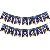 Nouveau Eid Mubarak papier bannière Ramadan Mubarak papier bannières pour musulman islamique fête bricolage maison suspendus décorations Eid cadeaux