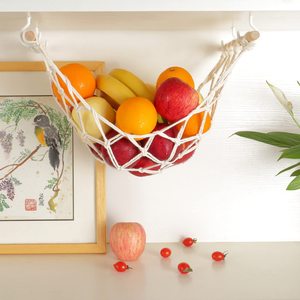 Boho Kitchen Decor Hanging Banana Storage Basket Holder Macrame Fruit Hammock