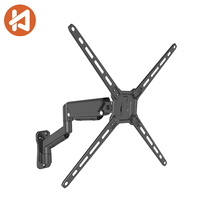 Support mural universel pour moniteur KHCOOHOO en acier allié avec ressort à gaz, mouvement complet, 13-32 pouces, VESA 400x400, charge 9 kg, stock noir, rotation à 360°