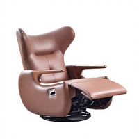 Fauteuil inclinable multifonctionnel électrique de style italien haut de gamme en cuir écologique et métal pour balcon, idéal pour la maison et le salon