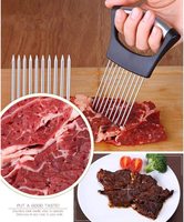 Roestvrij Staal Ui Houder Slicer Groente Aardappel Tomaat Vlees Slicer Cutter Ui Snijgereedschap Voor Snijden