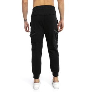 Pantalones de chándal deportivos de algodón Unisex ajustados al por mayor, pantalones largos acampanados de estilo coreano personalizados, forro polar apilado con múltiples bolsillos - Product Image 6