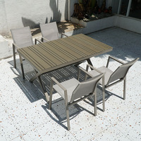 Tables en plastique personnalisées en usine Restaurant Nouveau design WPC Ensemble table et chaises d'extérieur Banquette de luxe pour les réunions de famille