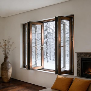 Finestre Pieghevoli in Vetro Bi-Fold con Doppi Vetri Insonorizzati in Alluminio Design Cinese EBON - Product Image 4