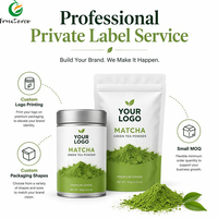 Poudre de matcha en marque privée OEM, emballage personnalisé, poudre de thé vert biologique pour les marques de vente au détail