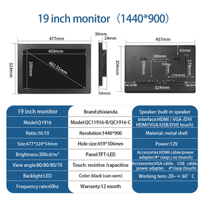 <span class=keywords><strong>19</strong></span> inch 1440*900 Màn hình rộng <span class=keywords><strong>LCD</strong></span> màn hình cảm ứng hiển thị nhúng Bảng điều chỉnh núi màn hình cho công nghiệp - Product Image 5