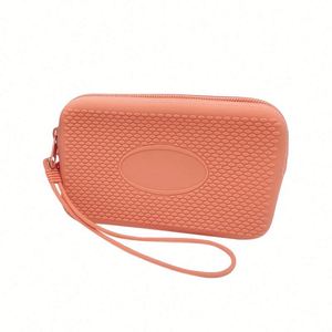 Customizable Logo NH Fashion Candy Large Capacity <b>Silicone</b> <b>Waterproof</b> Makeup Pouch Bag Long Coin Purse Zipper Closure Lifting - Product Image 5