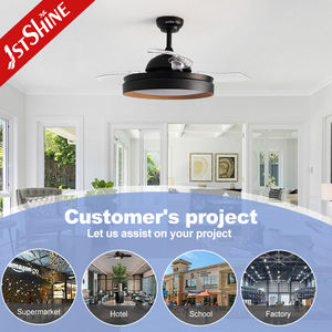 1stshine Ventilateur <span class=keywords><strong>de</strong></span> Plafond Led Rétractable APP Control Quiet 42 Pouces Lames Cachées Invisible Smart Led Plafond Fan Light - Product Image 5