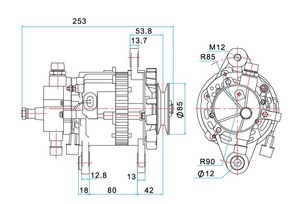 Nhà Máy bán hàng trực tiếp áp dụng cho 4d32 4d31 4d30 4dr6 4dr5 động cơ 28v-35a xe phát điện a2t72383 a5t70183 me017560 me017562 - Product Image 3