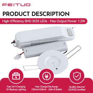 Lámparas de emergencia LED recargables AC/DC tipo mantenimiento de Feituo, luces empotradas en el techo, OEM ODM disponible, aptas para - Product Image 3