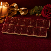 Nouvelles Tuiles de Mahjong Japonais Classiques de Luxe Rouge et Or, Motif Dessin Animé 3D avec Strass, Durables pour les Fêtes et le Divertissement
