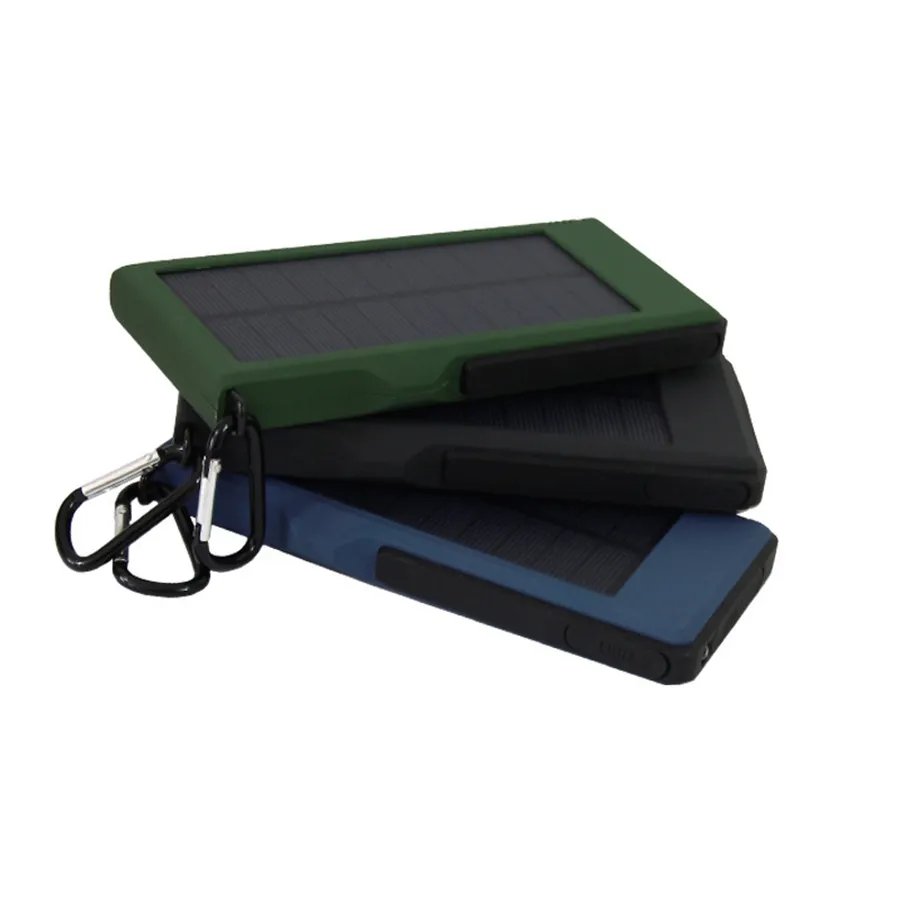 Manufactory Direct Slim 10000mah Portable Powerbank Solar Phone Charger Power Bank With Led Lights