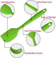 Spatule en silicone personnalisable avec logo, design monobloc, résistante à la chaleur, flexible, antiadhésive, pour pâtisserie, facile à nettoyer, ustensile de cuisine