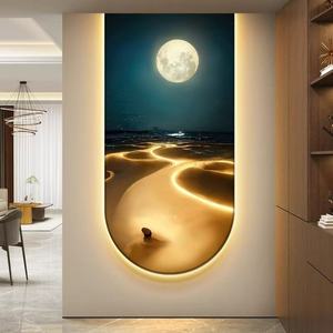 Cadre en porcelaine de cristal personnalisé, peinture décorative LED de paysage marin pour la décoration du salon, de la maison et des chambres d'hôtel - Product Image 4