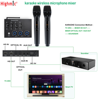 Nuevo Modelo de Micrófono Inalámbrico UHF de Doble Canal, Sistema de Micrófono para Karaoke en Casa, Mezclador de Karaoke Inalámbrico con ARC para KTV en Casa