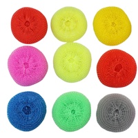 Éponge en nylon en forme de boule pour le nettoyage de la cuisine, tampon à récurer et à frotter