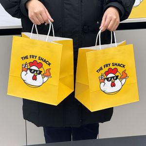 Bolsa de Papel Kraft Ecológica, Biodegradable, Reciclable y Desechable para Comida para Llevar, con Logotipo Personalizado, para Entrega Rápida de Comida de Restaurantes - Product Image 4