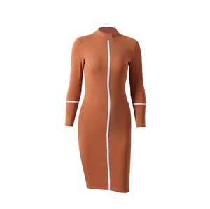 2020 automne et <span class=keywords><strong>hiver</strong></span> nouvelle Offre Spéciale européenne et américaine femmes à manches longues mince paquet hanche <span class=keywords><strong>mi</strong></span>-<span class=keywords><strong>longue</strong></span> <span class=keywords><strong>robe</strong></span> en gros - Product Image 6