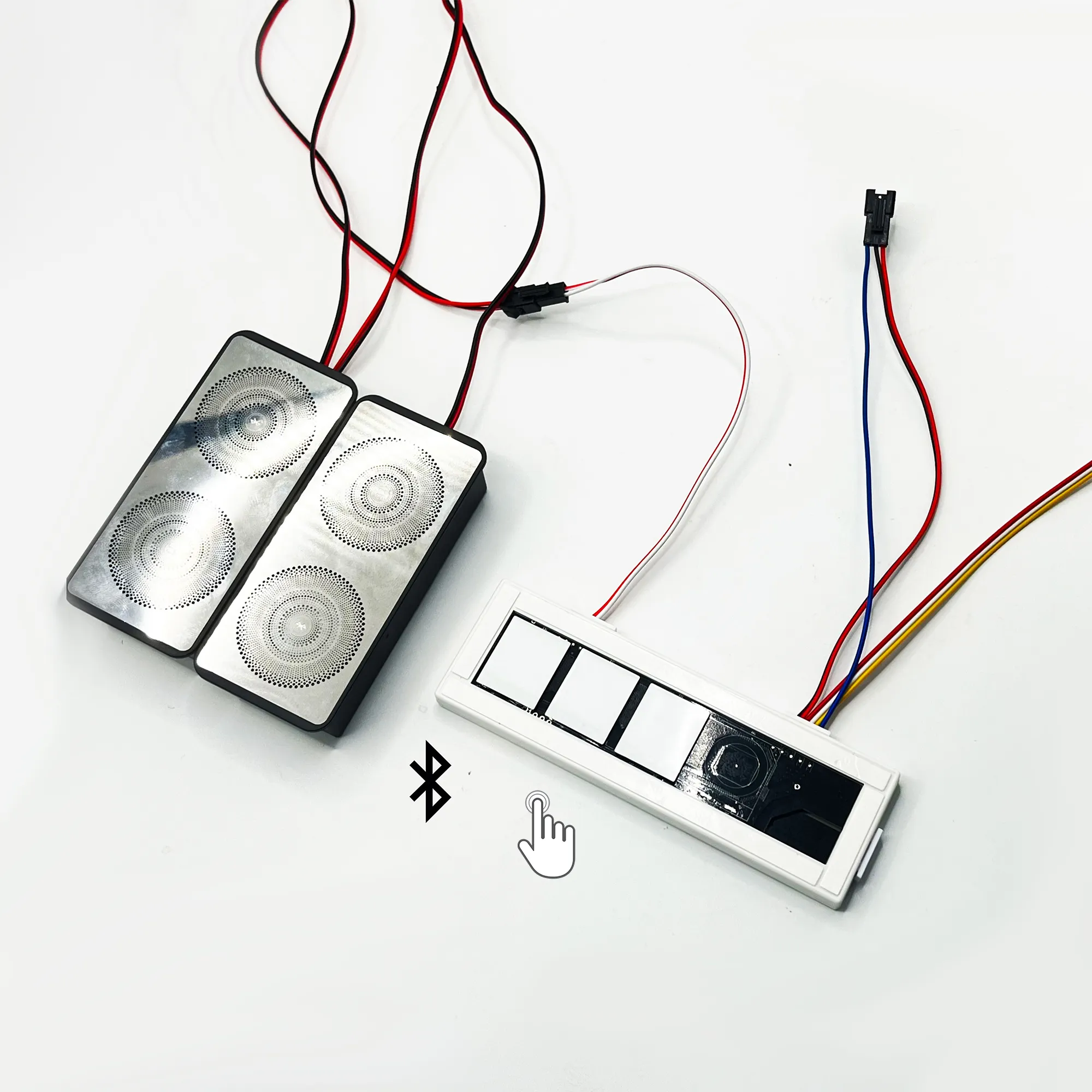 Interruptores inductivos 12V 60W DC 5A Reproductor de música Bluetooth con sensor táctil de tres botones LED Dimmer Defog para Baño