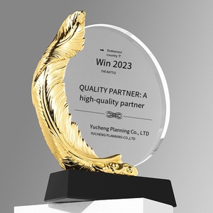 Cúp pha lê đặt làm riêng, thiết kế sáng tạo mạ vàng dành cho nhân viên xuất sắc, giải thưởng họp thường niên, quà lưu niệm thủ công bằng pha lê - Product Image 5