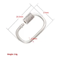 VK106 Fermoir mousqueton ovale plaqué or 18 carats avec zircon pour la fabrication de bracelets et colliers