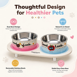 Gamelle double automatique importée en bambou pour animaux <span class=keywords><strong>de</strong></span> compagnie, avec support surélevé antidérapant, pour chats et chiens, <span class=keywords><strong>vente</strong></span> en gros - Product Image 2