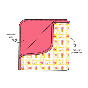 Coperta per Neonati in <span class=keywords><strong>Fibra</strong></span> di Bambù a Doppio Lato 30x40cm, Stampa Personalizzata Fronte, Tinta Unita Retro, Morbida e Delicata sulla Pelle - Product Image 4