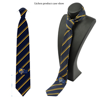 Cravate en soie jacquard bleue et jaune avec logo personnalisé, service professionnel OEM/ODM pour l'image de marque d'entreprise, marque privée, faible MOQ