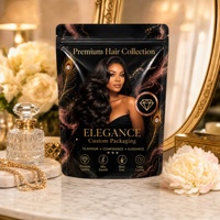 Sac d'emballage pour perruque avec fermeture éclair, imprimé sur mesure, mat, pour extensions de cheveux