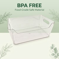 Boîte de rangement pour réfrigérateur en plastique transparent sans BPA, poignée transparente, facile à retirer, design facile à nettoyer, OEM
