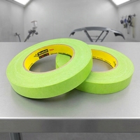 Cinta de enmascarar 3M 233+ de alto rendimiento para altas temperaturas, cinta de papel verde para líneas de pintura definidas