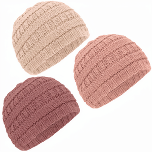 Unisex Hand Knitted <b>Beanie</b> <b>Hat</b> Solid Color Warm Winter Cap Casual Style 56-58CM Adult Fit Acrylic Material - Product Image 1