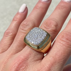 Bague de fiançailles ou d'anniversaire pour femme en argent 925 plaqué or vintage avec moissanite taille brillant VVS1 de 1,00 carat - Product Image 1