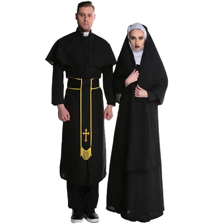 Medeival Monk Robe Halloween Trang phục halloween linh mục với nữ tu trang phục bên người lớn quần áo TV phim trang phục