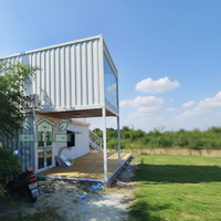 Maison préfabriquée mobile de luxe STC de 20 pieds, design méditerranéen, mur-rideau en verre, chambre à coucher, utilisation scolaire, garantie 5 ans