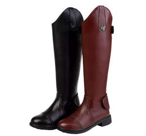 Nuovi <span class=keywords><strong>Stivali</strong></span> <span class=keywords><strong>da</strong></span> <span class=keywords><strong>Equitazione</strong></span> <span class=keywords><strong>da</strong></span> Donna <span class=keywords><strong>in</strong></span> Pelle Attrezzatura Equestre per Corse e Allenamento Ferri di Cavallo e Scarpe per Cavalli - Product Image 2