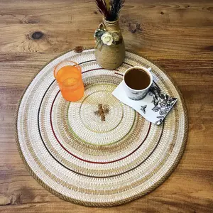 高品质家居手工制作风格厨房客厅脚布棉绳地垫入口绳地毯 - Product Image 1