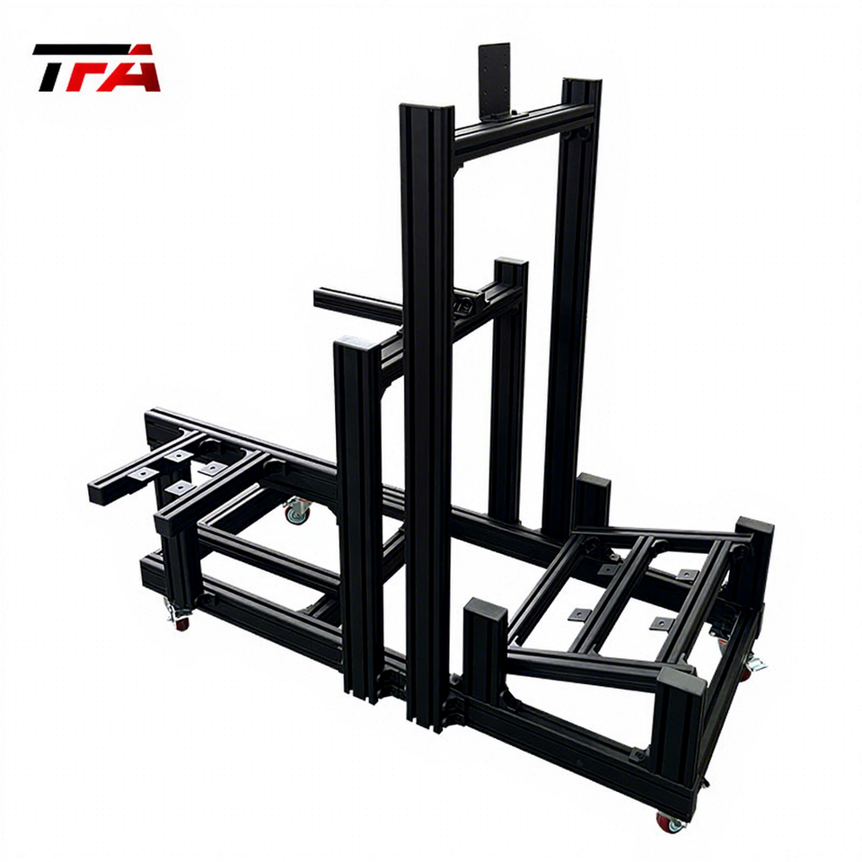 Sim Rig Aluminium Monitor Stand Professional 4040 Black aluminum profile SimRacing Cockpit Rig Flight ...