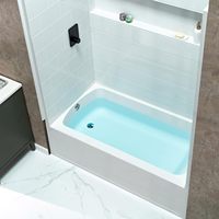 Baignoire autoportante rectangulaire moderne en acrylique Gurgle Factory de 1,5 m avec drain pour salle de bain d'hôtel
